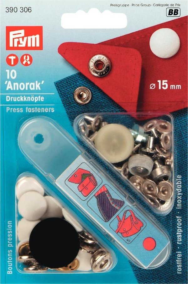 Prym drukknopen Anorak 15mm wit