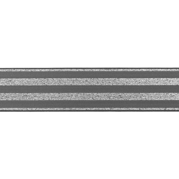 Elastiek Lurex Zilver 40 mm Donker grijs