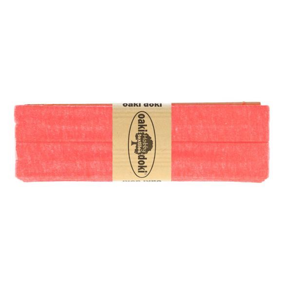 Tricot jersey biaisband fluor roze - 953