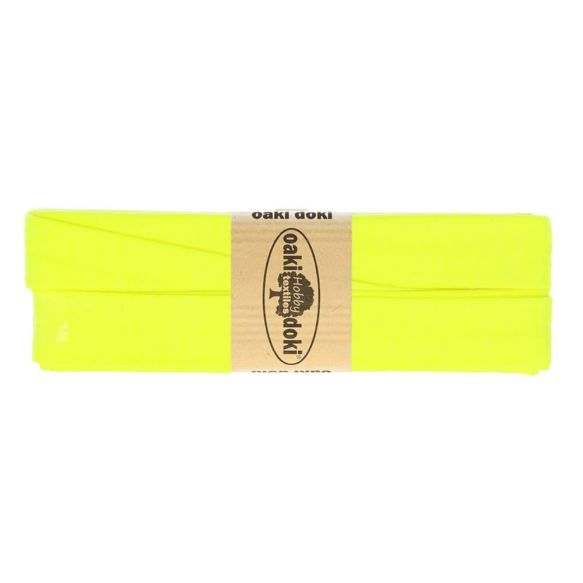 Tricot jersey biaisband fluor geel - 100