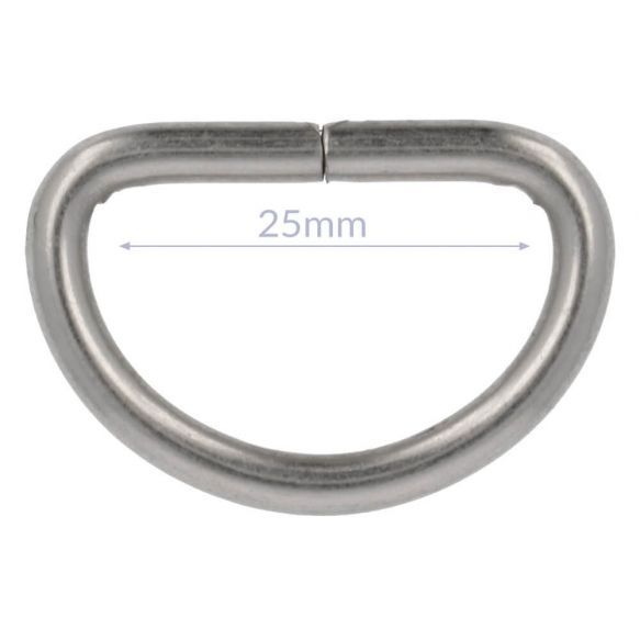 D-ringen 25 mm - donkernikkel