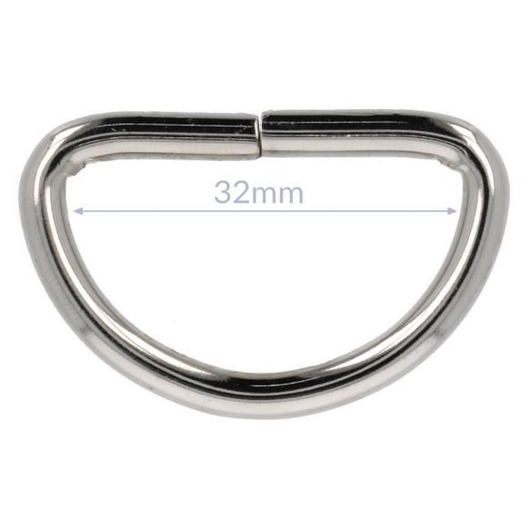 D-ringen 32 mm - zilver