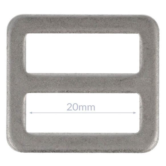 Vierkante gespen 20 mm - donker nikkel