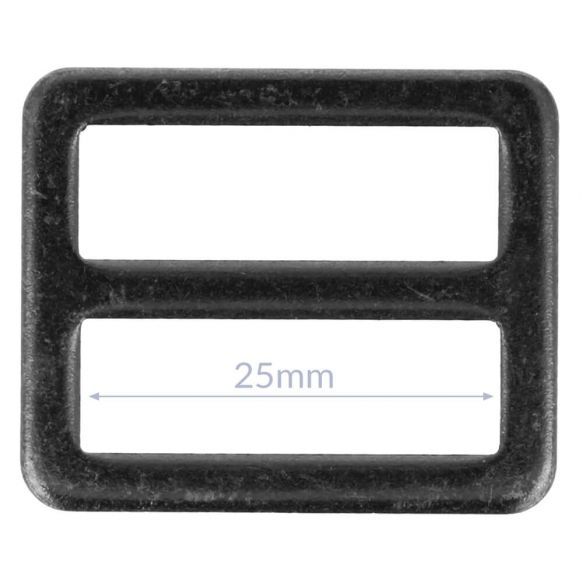 Vierkante gespen 25 mm - zwart